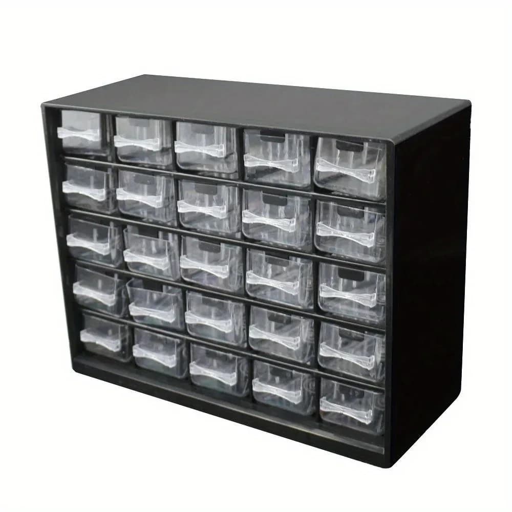 Boîte de rangement murale pour vis et pièces, 25 compartiments