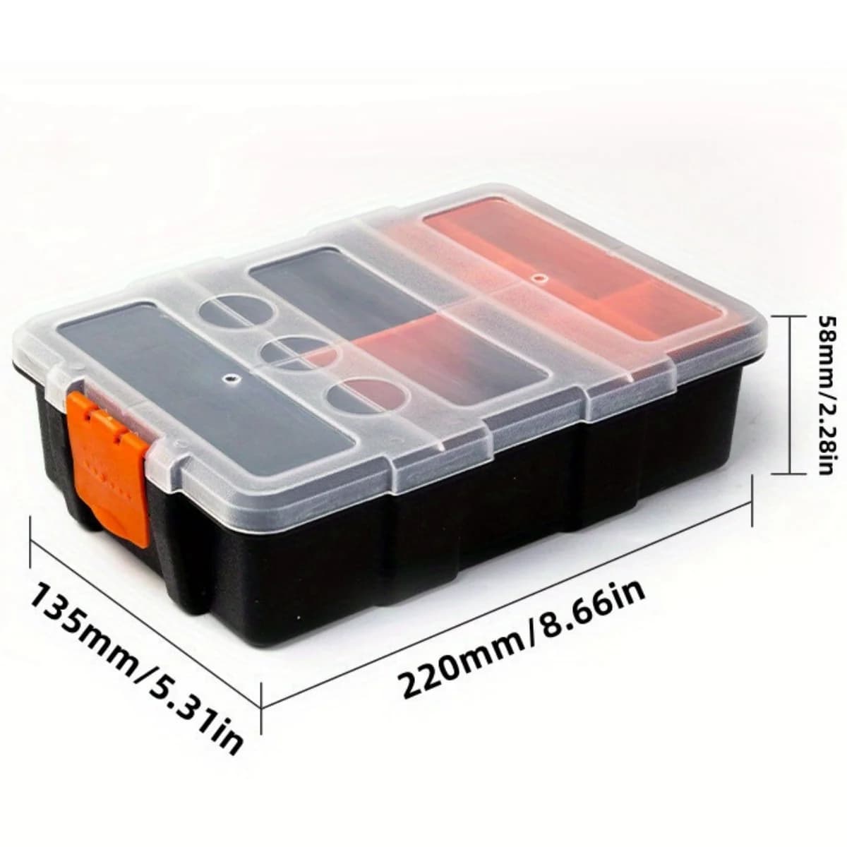 Boîte de rangement plastique portable à compartiments multiples pour quincaillerie