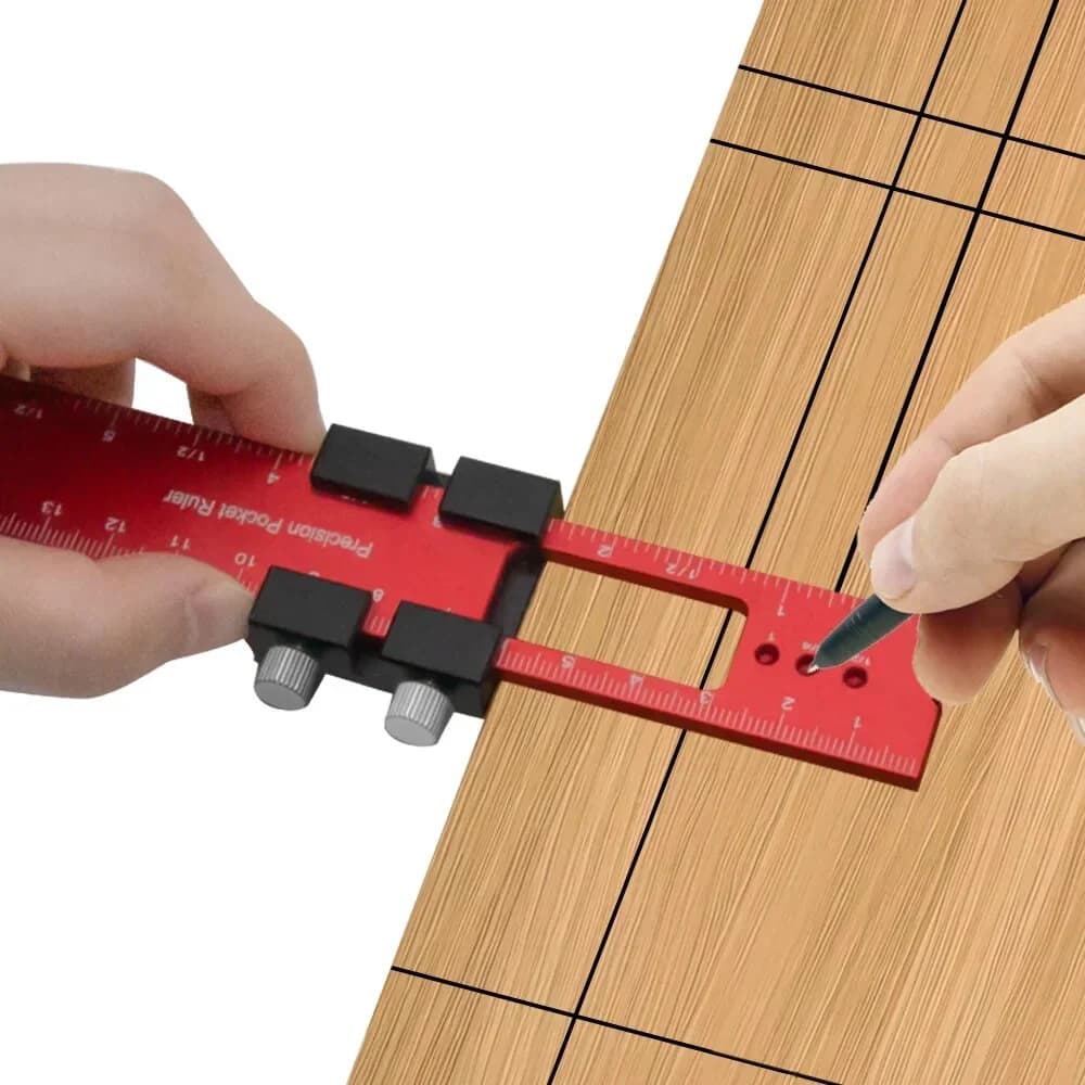 Règle de poche de précision avec arrêts coulissants, pouce/métrique