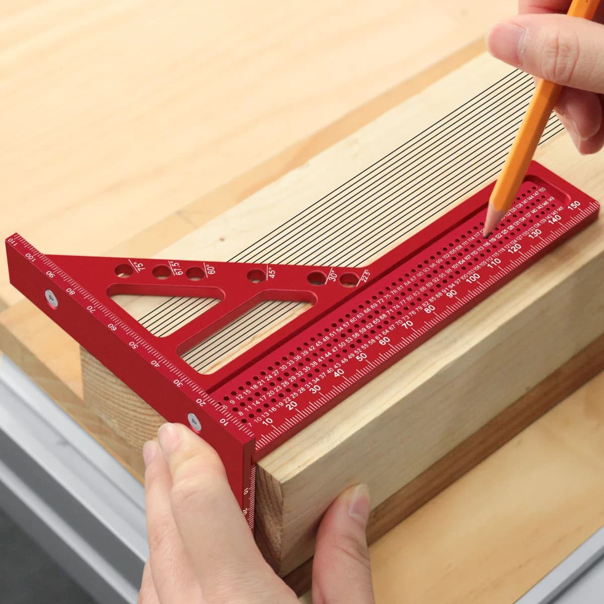 Équerre de menuiserie protracteur multi-angles 3D étendue