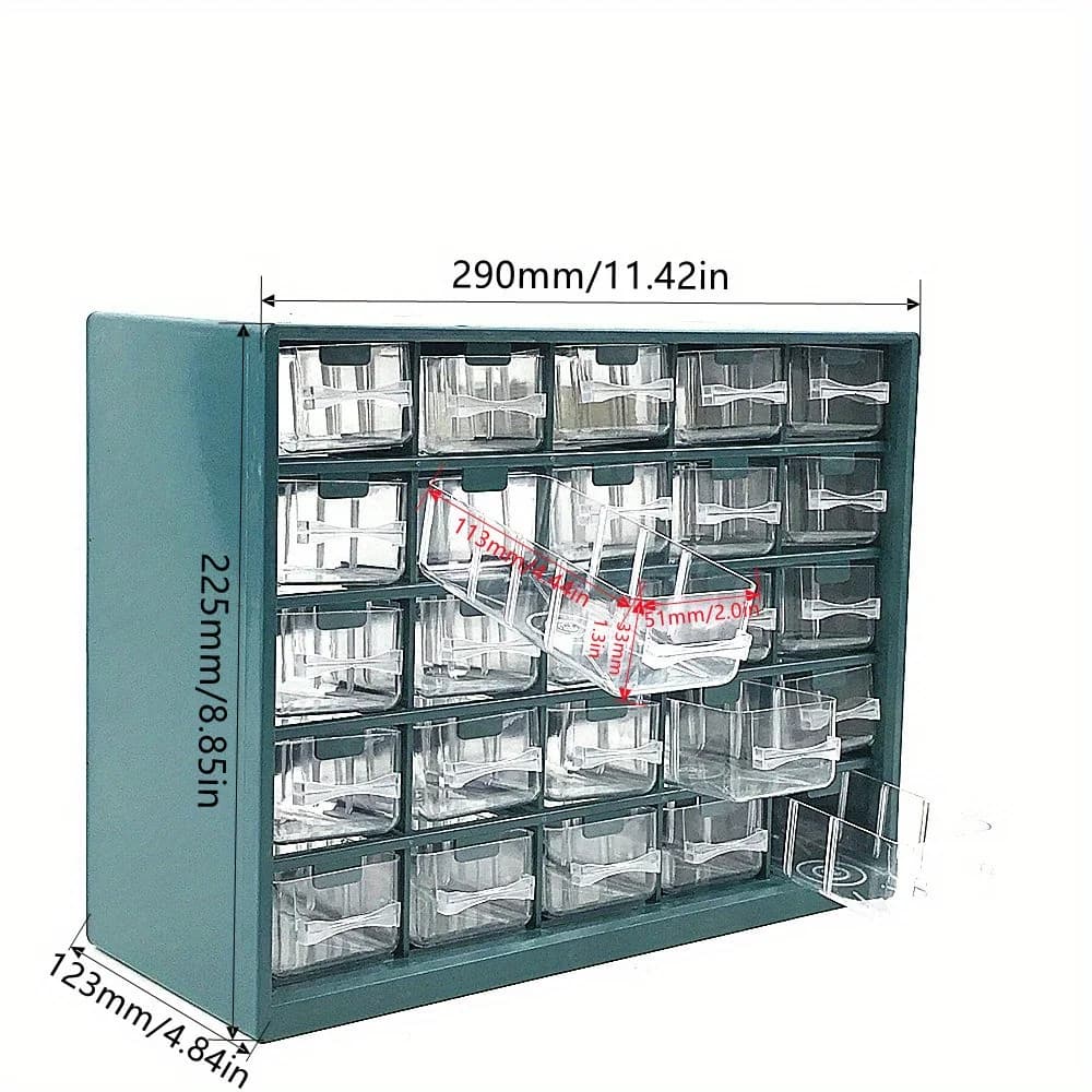 Boîte de rangement murale à tiroirs avec 25 compartiments