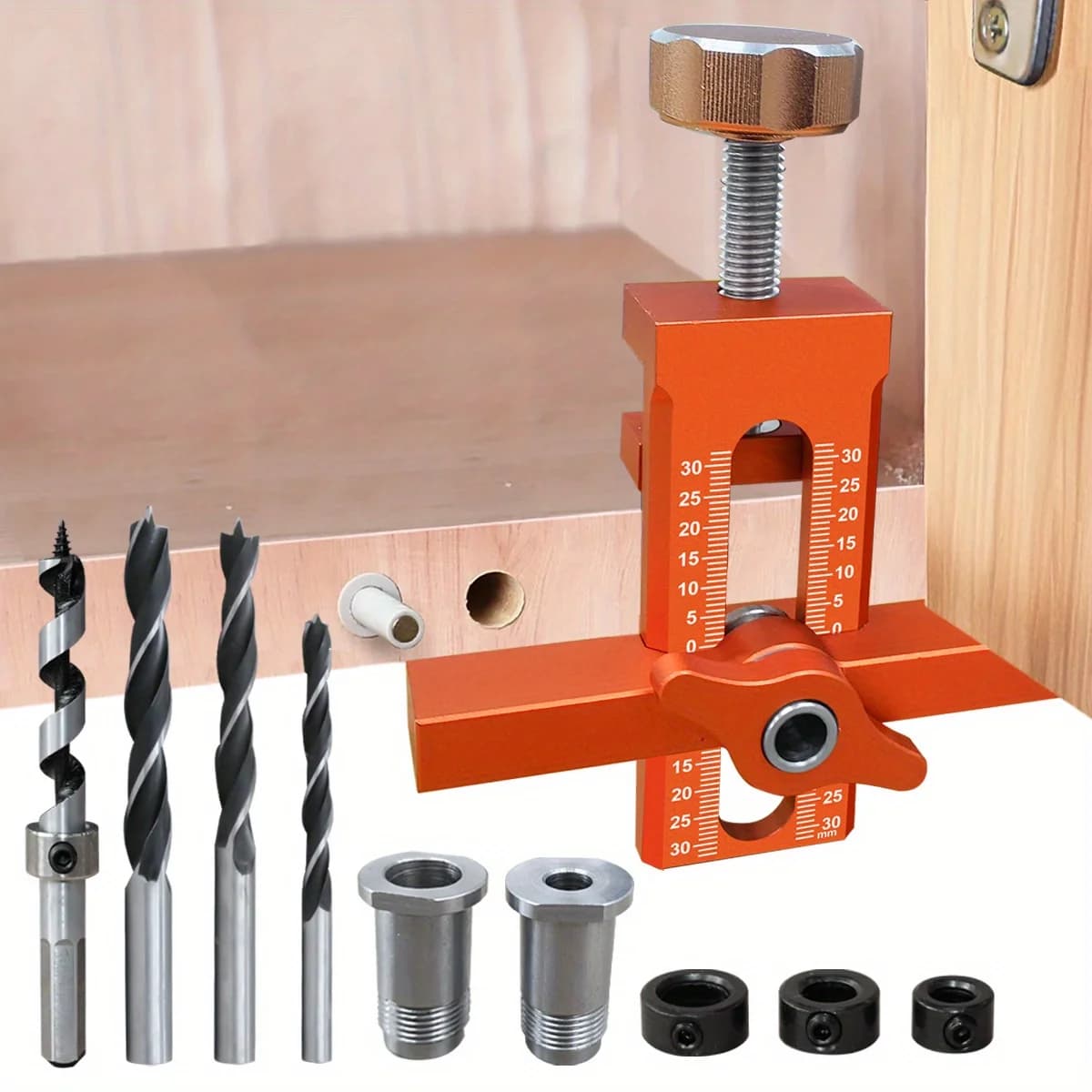 Gabarit de positionnement 2-en-1 pour l'installation de portes d'armoire