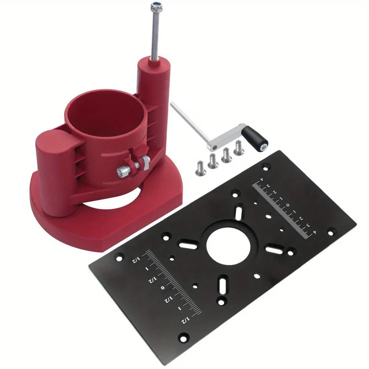 Système de levage pour défonceuse avec plaque d'insertion pour table