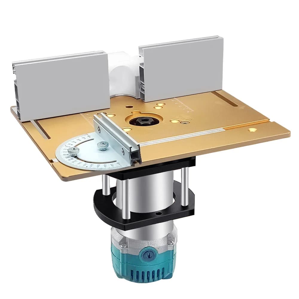 Lift de défonceuse avec plaque d'insertion en aluminium et guide