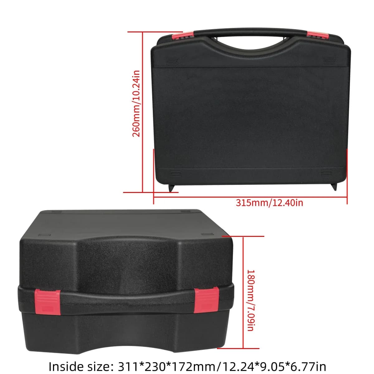 Mallette de rangement portable multifonction en plastique pour instruments