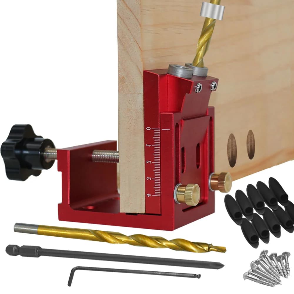 Kit gabarit à tourillons avec guide-perceuse, forets et vis