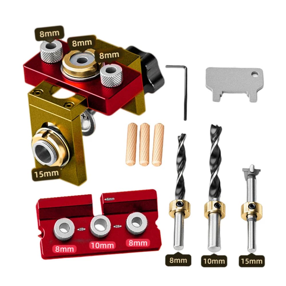 Kit gabarit 3-en-1 réglable pour tourillons et trous obliques