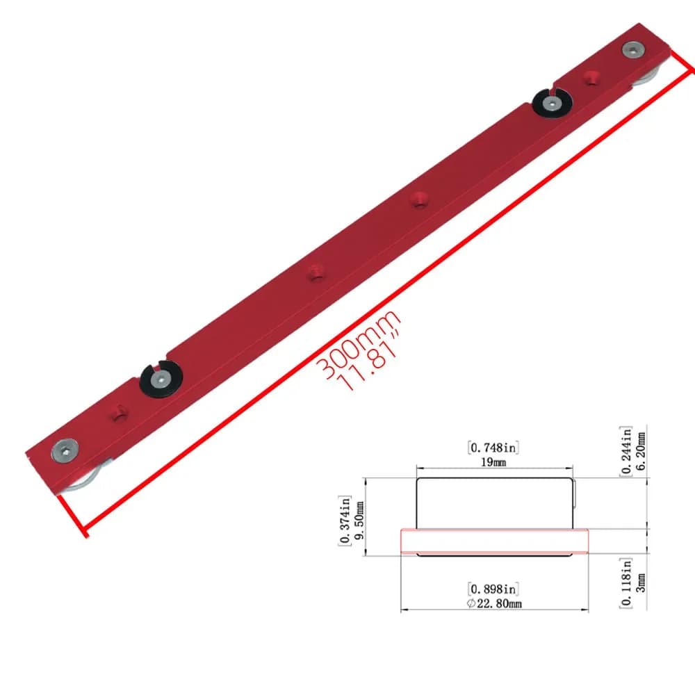 Coulisseau de règle à onglet en alliage d'aluminium pour rail T-slot
