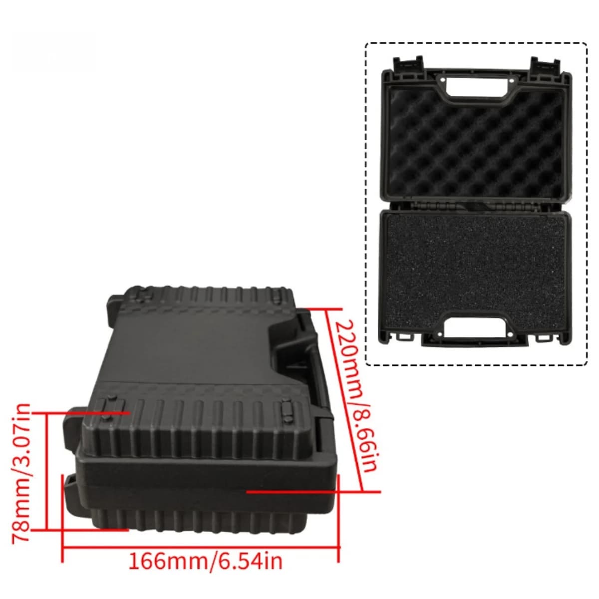 Boîte à outils portable en plastique pour réparation automobile avec mousse