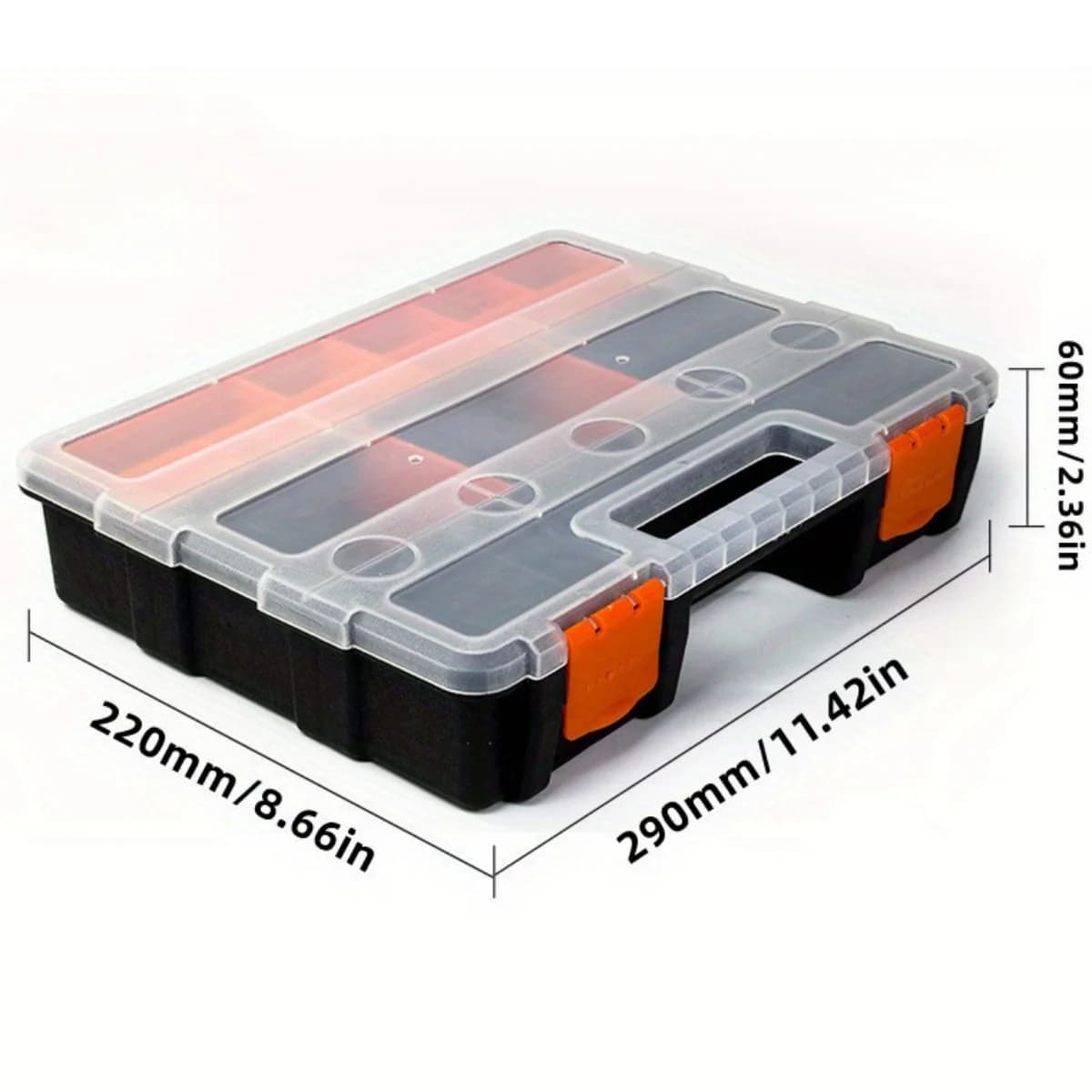 Boîte de rangement plastique portable à compartiments multiples pour quincaillerie