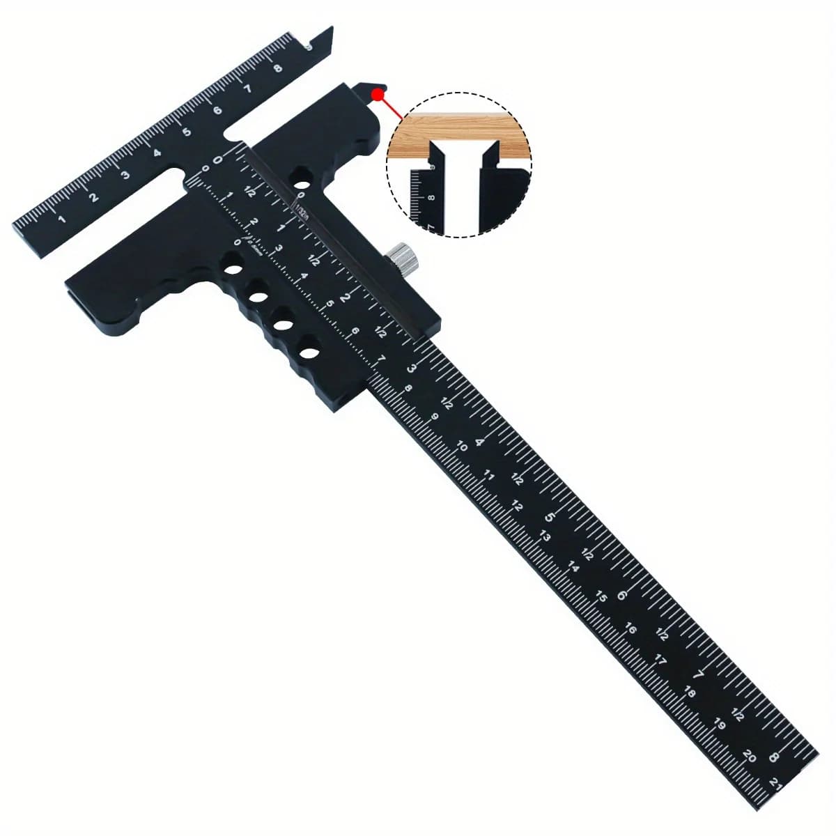 Trusquin coulissant réglable en aluminium avec règle T