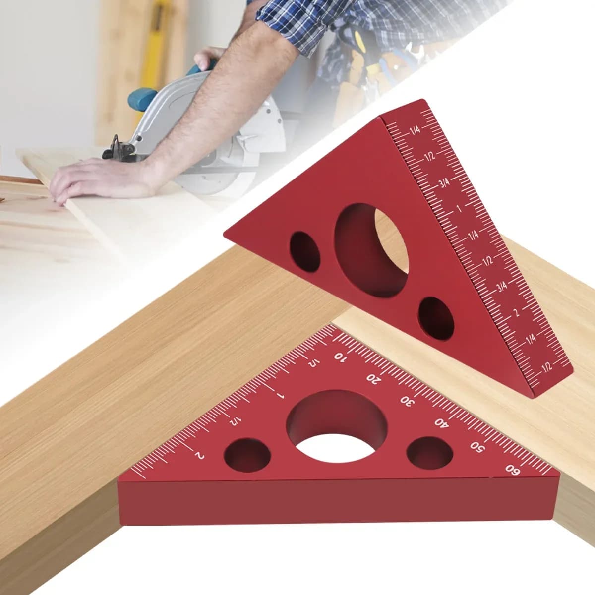 Règle d'angle de précision en aluminium 45/90 degrés