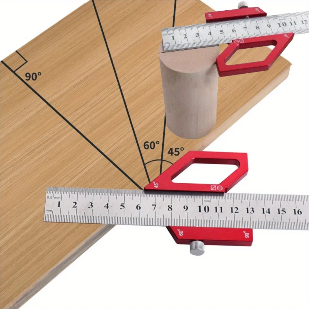 Règle de traçage en acier à angles 45/60/90 degrés