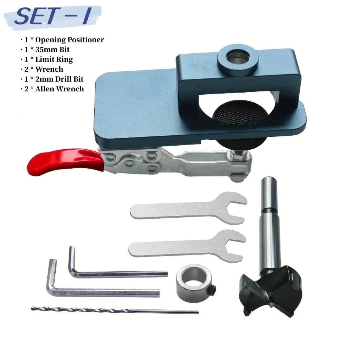 Kit de gabarit et guide de perçage pour charnières invisibles 35 mm